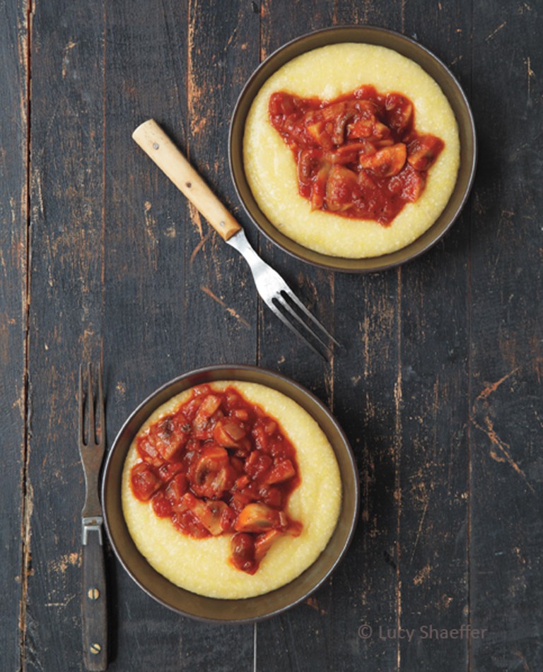 Polenta With Spicy Tomato Mushroom Ragu Robin Robertson