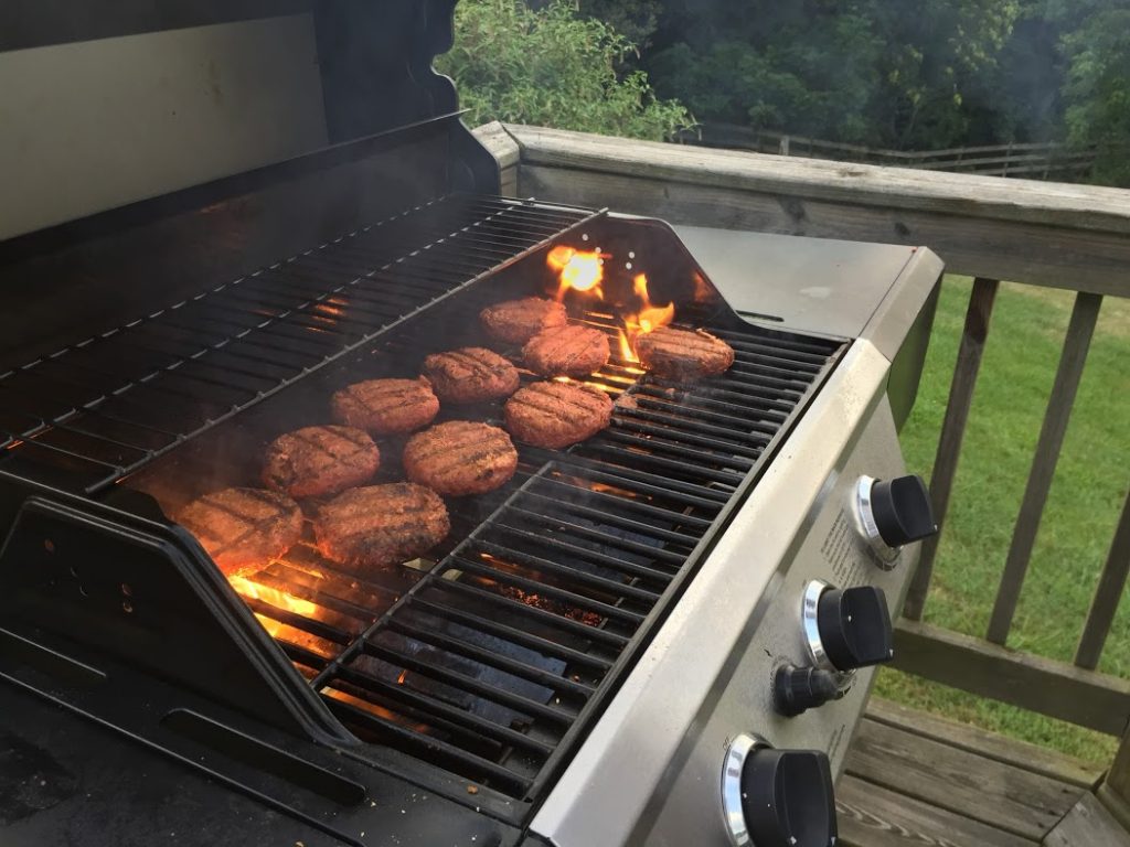 burgers on the grill