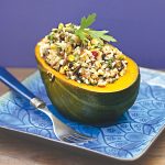 Stuffed Squash with Brazil Nuts and Pistachios - vegan and gluten-free, perfect for Thanksgiving