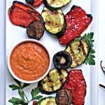 Grilled Vegetables with Almond Romesco Sauce from The Nut Butter Cookbook by Robin Robertson (vegan, gluten-free, soy-free)
